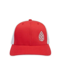 STIO Whitebark Pinecone Trucker 23 STIO Whitebark Pinecone Trucker -Stio Whitebark Pinecone Trucker Hat Red White Front New